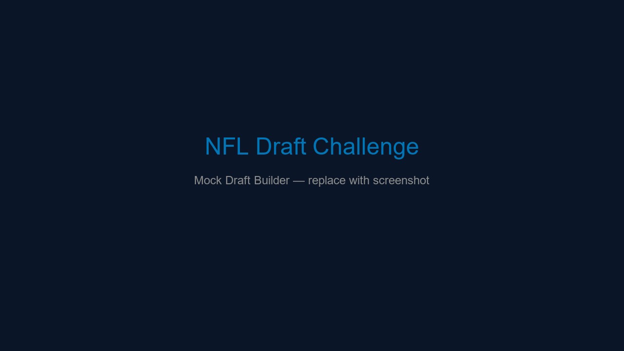 NFL Draft Challenge — Mock Draft Builder